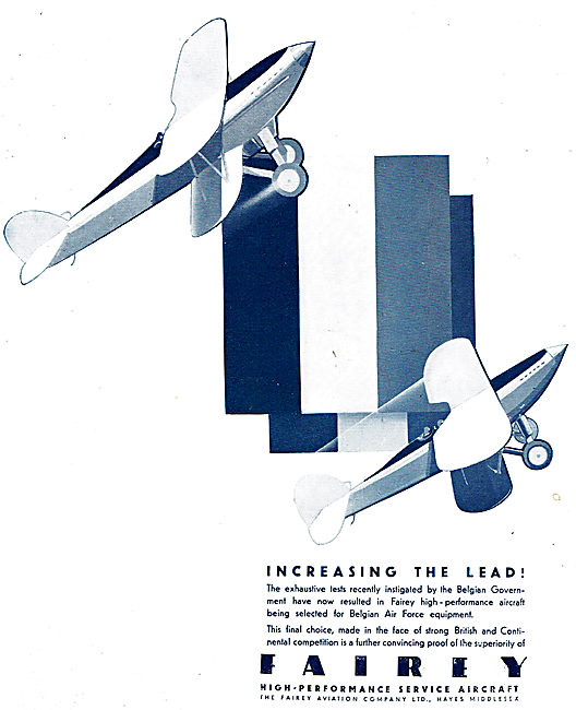Fairey Aircraft - Belgian Government Orders                      