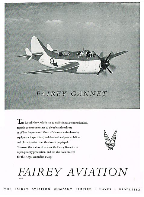 Fairey Gannet Anti-Submarine Aircraft                            