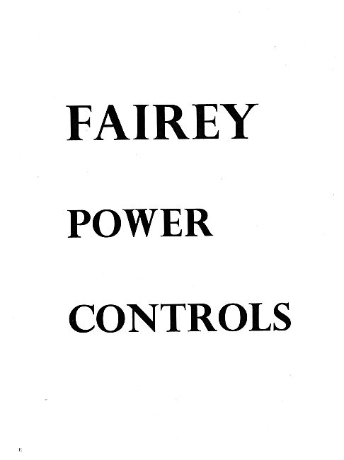 Fairey Aircraft Power Controls                                   