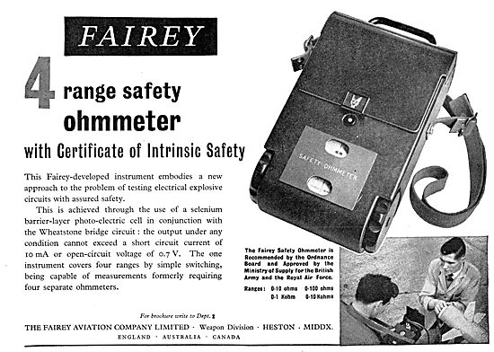Fairey 4 Range Safety Ohmmeter                                   