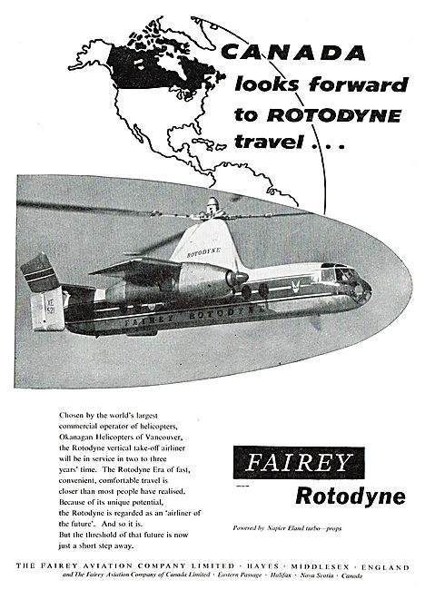 Canada Looks Forward To Rotodyne Travel: Fairey Rotodyne         