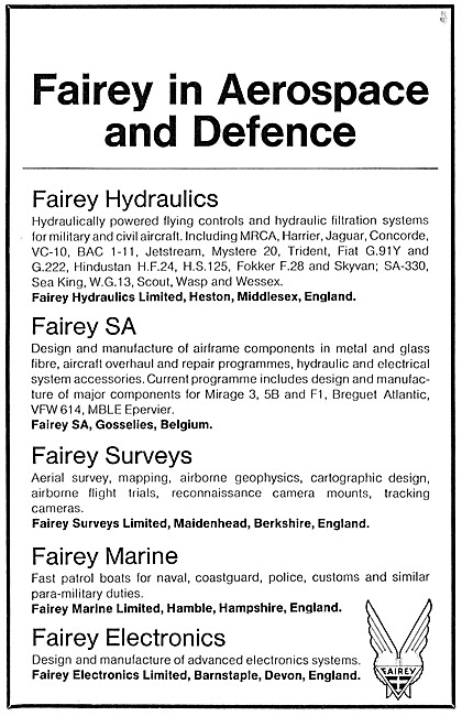 Fairey Aerospace & Defence Products                              