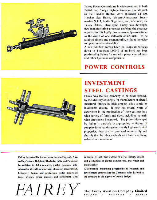Fairey Power Flying Controls. Investment Casting                 
