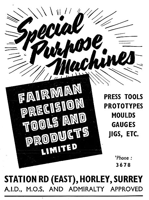 Fairman Precision Tools & Products - Press Tools, Jigs Moulds Etc