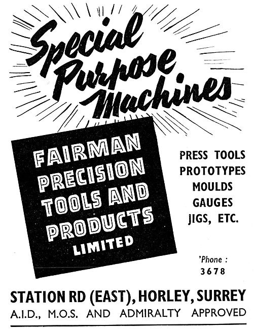 Fairman Precision Tools & Products - Press Tools, Jigs Moulds Etc