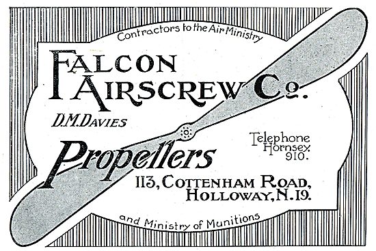 The Falcon Airscrew Co. Propeller Manufacturers. Falcon Propeller