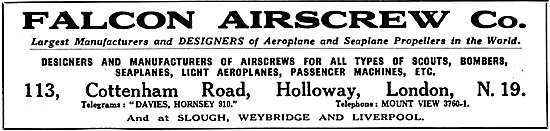 Falcon Airscrews 1925                                            