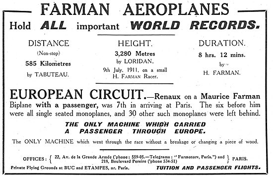 Farman Aeroplanes - Maurice Farman                               