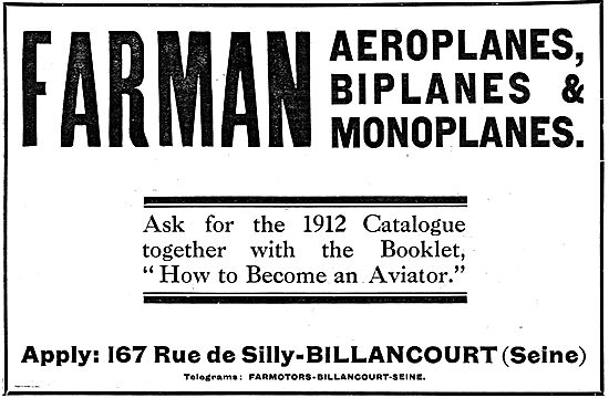 Farman Aeroplanes, Biplanes & Monoplanes.                        