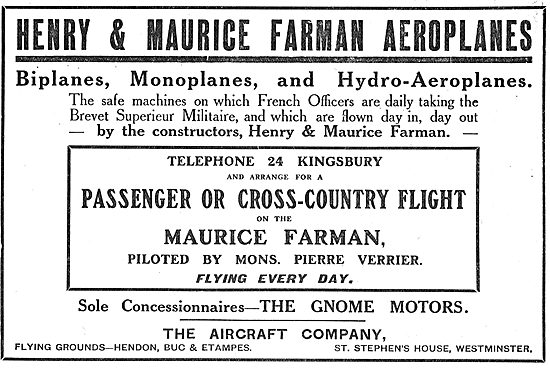 Farman Biplanes, Monoplanes & Hydro-Aeroplanes                   