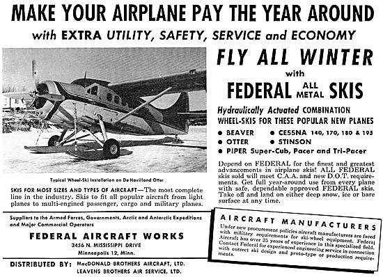 Federal Aircraft Hydraulically Operated Wheel-Skis               