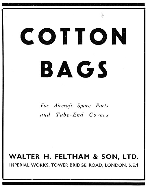 Feltham Cotton Bags For Aircraft Spares                          