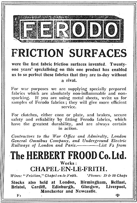 Ferodo Friction Surfcaces For Aircraft                           