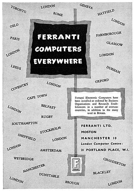 Ferranti Electronic Computers 1956                               