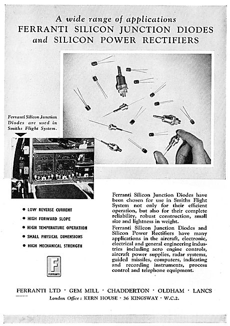 Ferranti Silicon Junction Diodes Used In The Smiths Flight System