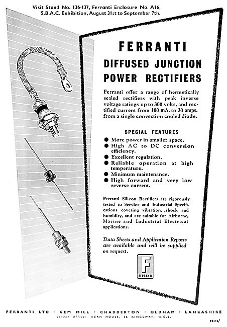 Ferranti Diffused Junction Power Rectifiers                      