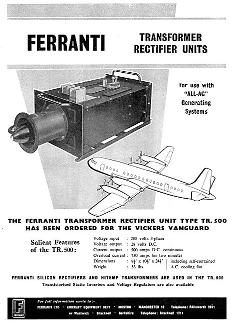 Ferranti Transformer Rectifier Units. TRU                        