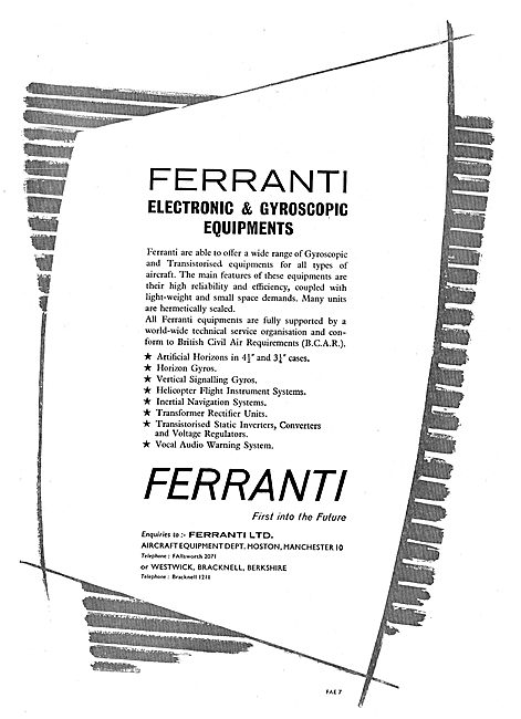 Ferranti Aircraft Electronic & Gyroscope Equipment               