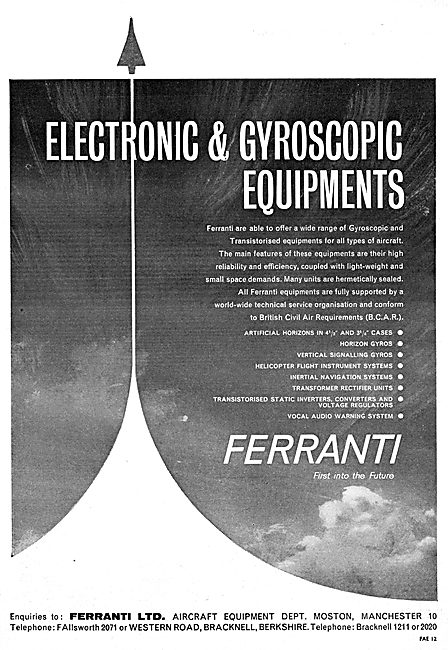 Ferranti Electronic & Gyroscopic Equipments                      