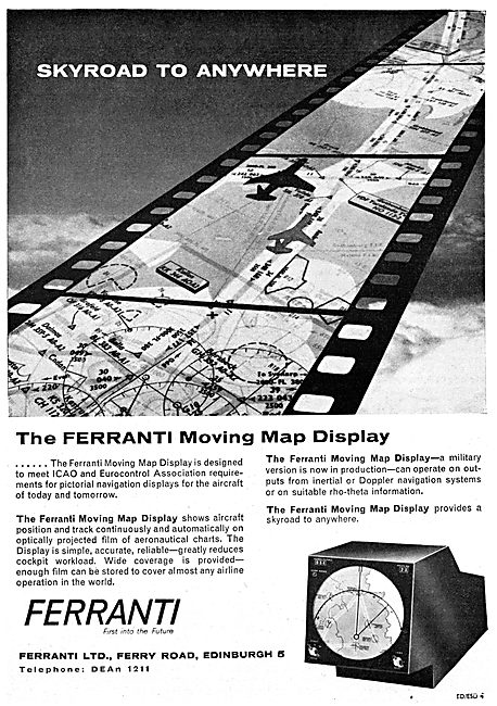 Ferranti Moving Map Navigational Display                         