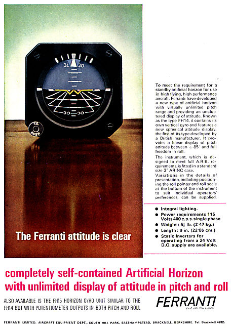 Ferranti Standby Artificial Horizon FH14 3