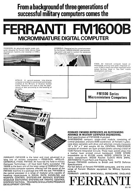 Ferranti FM1600 Digital Computer                                 