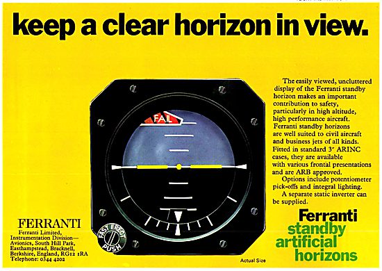 Ferranti Standby Artificial Horizon                              
