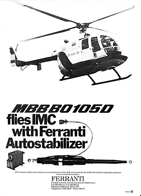 Ferranti Helicopter Autostabilizers                              