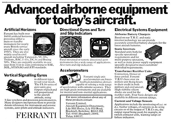 Ferranti Instruments & Avionics 1974                             