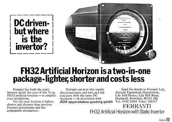 Ferranti FH32 Artificial Horizon                                 