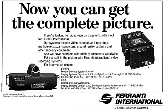 Ferranti Defence Systems Video Recorders                         