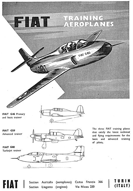 Fiat Training Aircraft  G46 G59 G80                              