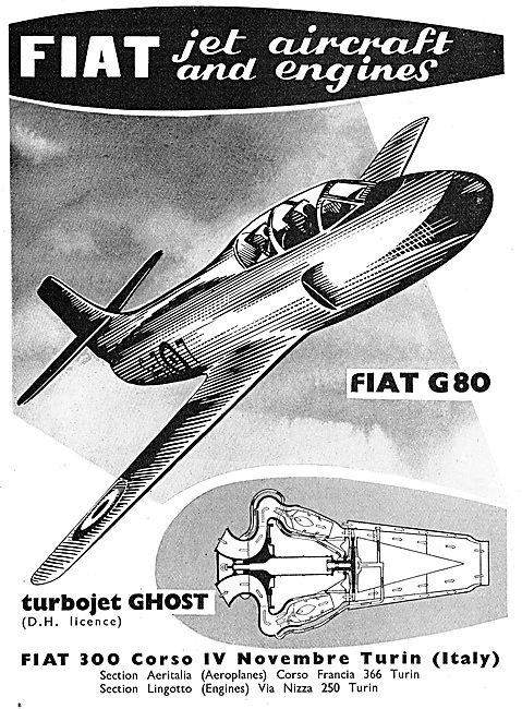 Fiat Jet Aircraft And Engines: Turbojet Ghost (DH Licence)       