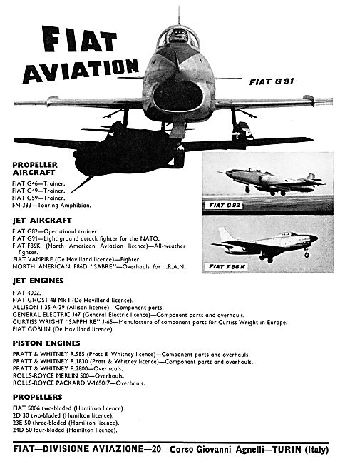Fiat Aircraft & Engines 1957                                     