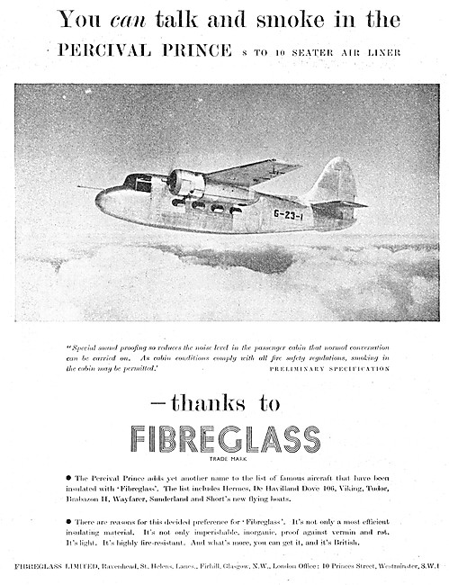Fibreglass Aircraft Parts 1948                                   