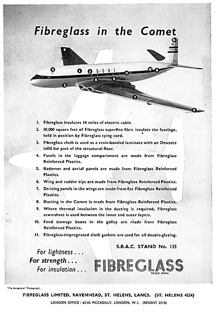 Fibreglass Aircraft Components 1953                              