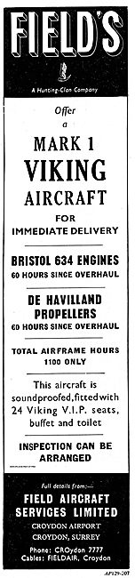Viking Mark 1. Bristol 634 Engines For Sales By Fields Croydon   