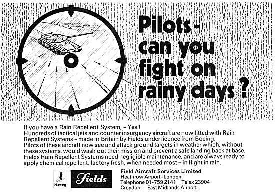 Field Aircraft Services - Rain Repellant Systems                 