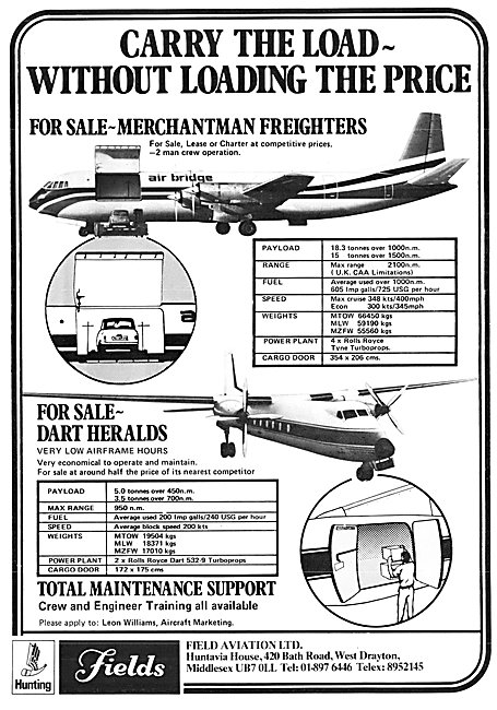 Fields Aircraft Sales Merchantman Aircraft                       