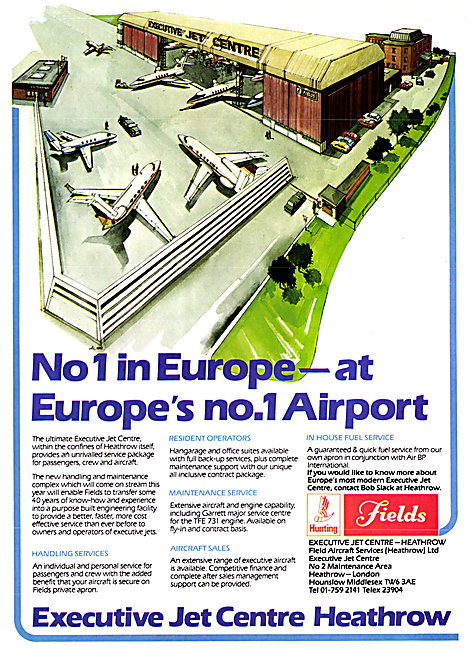 Fields Executive Jet Centre Heathrow. 1983                       