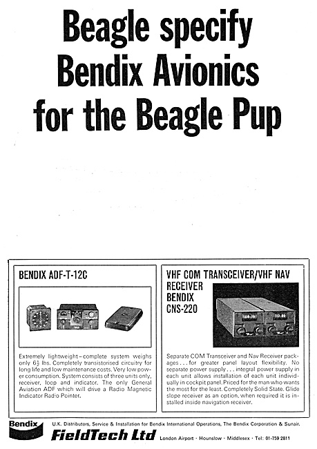 FieldTech Bendix Avionics Sales, Service & Repairs 1968          