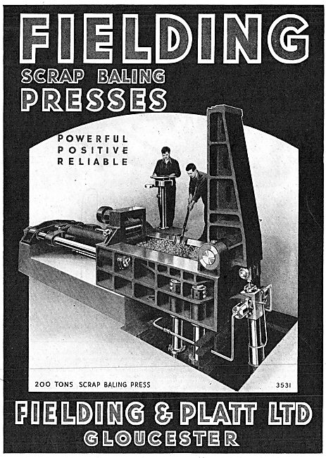 Fielding & Platt Scrap baling Presses 1943                       