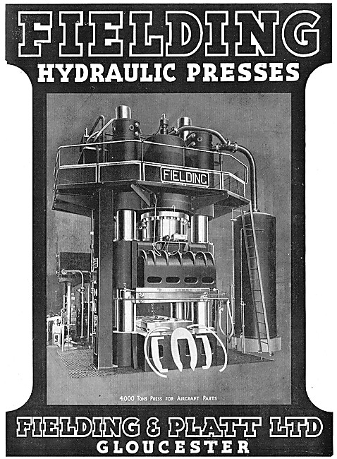 Fielding & Platt 4,000 Ton Hydraulic Press For Aircraft Parts    