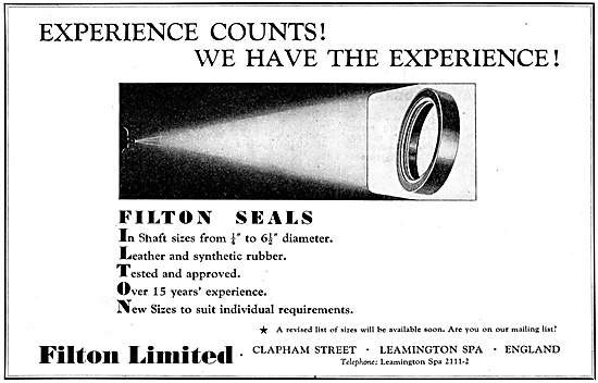 Filton Oil Seals & Bellows Glands - Leather Synthetic Rubber     