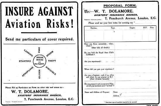 W.T.Dolamore. Aviation Insurance Risks                           