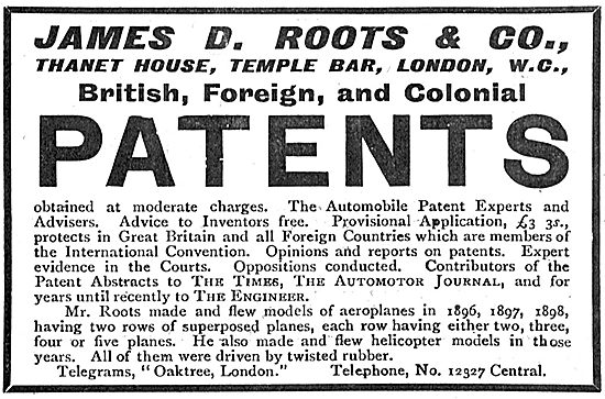 James D.Roots & Co Patent Agents                                 