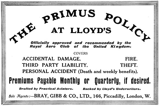 Bray, Gibb & Co. Aviation Insurance Risks - Primus Policy        