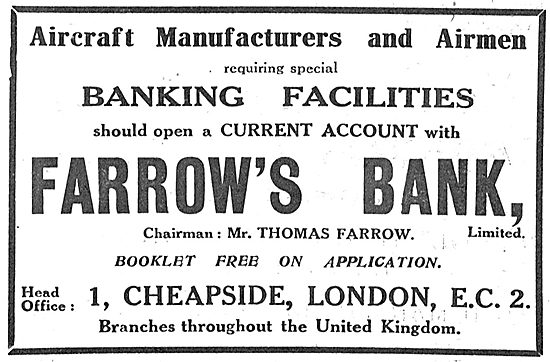 Aircraft Manufacturers & Airmen Should Use Farrow's Bank         