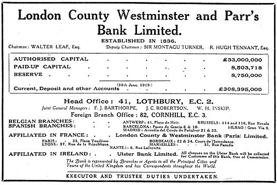 Assets Of The London County Westminster & Parr's Bank Ltd        