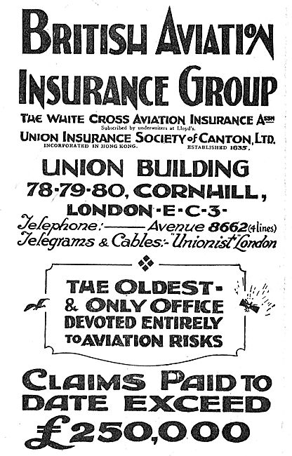 BAIG - The Oldest Aviation Insurance Office .                    